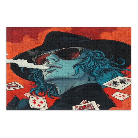 WOBOGO Handsome God Of Gamblers Jigsaw Puzzle Challenge 500 Piece Jigsaw Suitable for Game Night Finished Size 20.5 x 14.9in