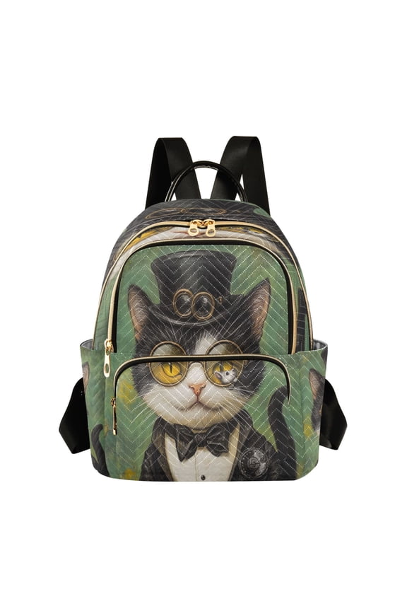 Handsome Milk Cow Cat Butterfly Backpack Durable Lightweight Shoulder Bag Built-in Laptop Sleeve and Multiple Utility Compartments