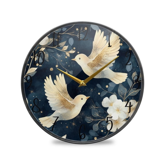 WOBOGO Happy Flying Birds Acrylic Wall Clock Battery Operated 11.9in Silent No Tick Bedroom Living Room Office Classroom Decoration