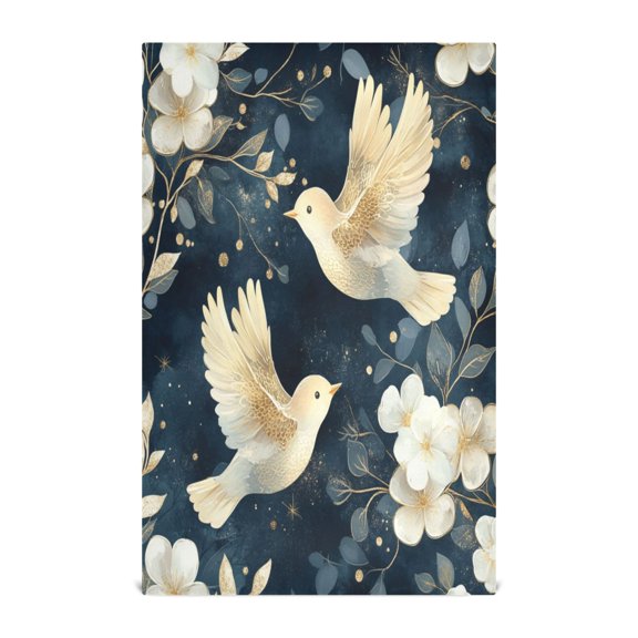 WOBOGO Happy Flying Birds Kitchen Towel 1 Piece Large Cotton Dishcloth Premium Absorbency Set with Hanging Loop