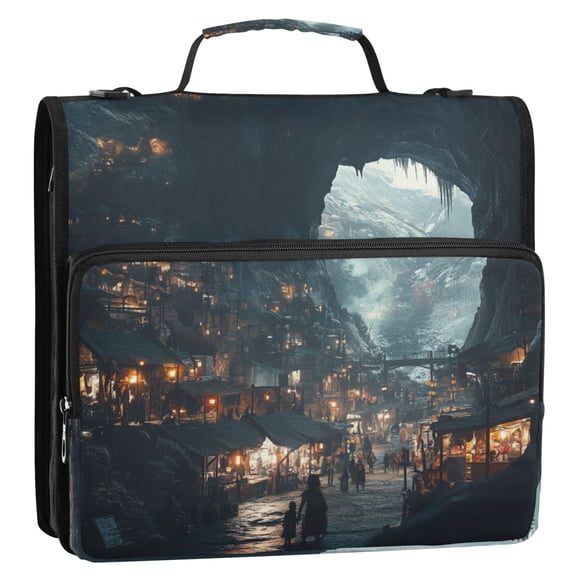 WOBOGO Homeless Lass Ring Binder Bag 1.5in Folder Organizer with Shoulder Strap for 13Inch Laptop and 500 Sheets of Paper