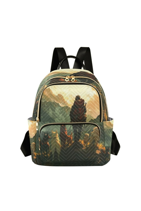 Homeless Man and Dog Butterfly Backpack Durable Lightweight Shoulder Bag Built-in Laptop Sleeve and Multiple Utility Compartments