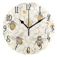 thumbnail image 1 of WOBOGO Honeycomb with Bees Pattern Wall Clock 10in Silent Mechanism Battery Operated Retro Style for Living Room Bedroom and Kitchen Black Pointer, 1 of 10