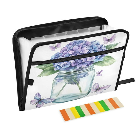 WOBOGO Hydrangea Vase Expanding File Folder Letter Size Accordion Filing Organizer 13 Pocket Separate Organ Pocket