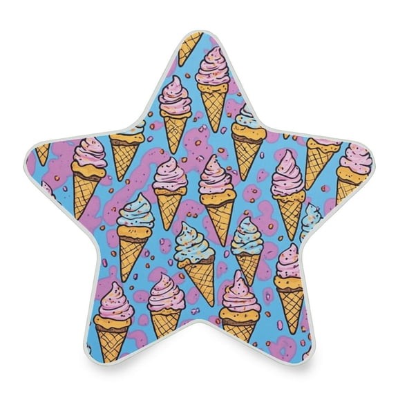 WOBOGO Ice Cream Cones Cartoon Patterns LED Star Night Light 0.2 Watt Wall Plug Dusk to Dawn Auto Switch Adjustable Brightness Soft White Light