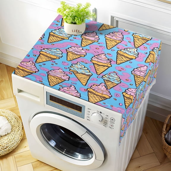 WOBOGO Ice Cream Cones Cartoon Patterns Washing Machine Cloth Dryer Refrigerator Top Cover Protective Non-Slip Mat For Kitchen Laundry