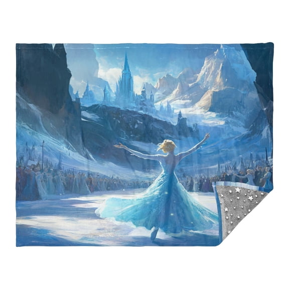WOBOGO Ice Princess Dancing on The Ice Pattern Facecloth Blanket Fluorescent Effect in The Dark Four Seasons of Comfortable and Soft Skin Friendly Sheet 7055in