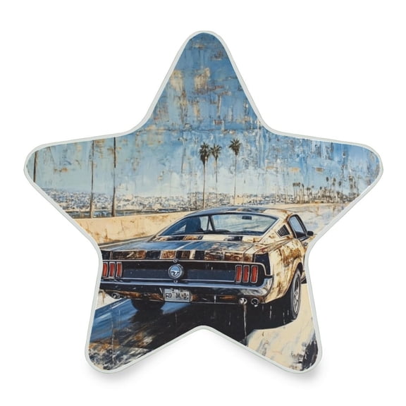 WOBOGO Illustration Of A Car on The Highway LED Star Night Light 0.2 Watt Wall Plug Dusk to Dawn Auto Switch Adjustable Brightness Soft White Light