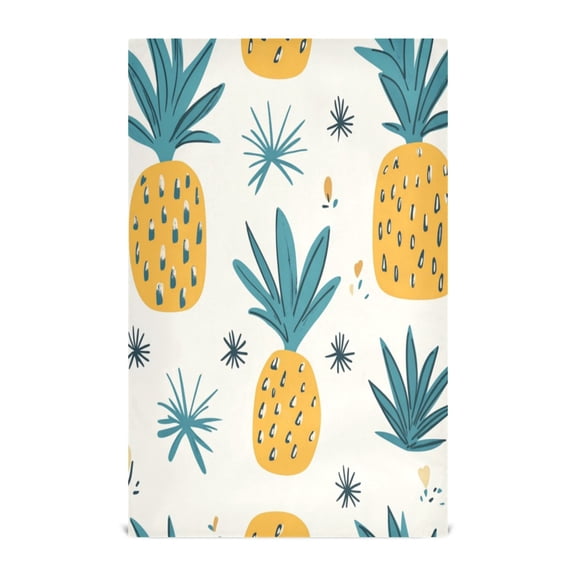 WOBOGO Illustration Of Pineapples with White Background Kitchen Towel 1 Piece Large Cotton Dishcloth Premium Absorbency Set with Hanging Loop
