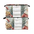 thumbnail image 1 of WOBOGO Illustration Of Santa Claus with A Dog Clothes Storage 2Pack Foldable Thick Fabric Blanket Organizer Bag with Handle 24.8×16.93×16.17in, 1 of 7