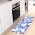thumbnail image 1 of WOBOGO Illustration Of Snowmen on Lavender Background Carpet 39x20in Kitchen Bathroom Plush Absorbent Non-Slip Floor Mat, 1 of 8