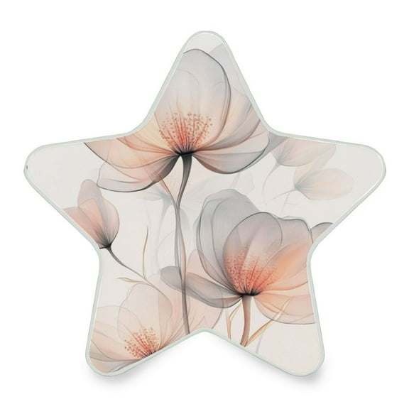 WOBOGO Illustration Of Translucent Flowers LED Star Night Light 0.2 Watt Wall Plug Dusk to Dawn Auto Switch Adjustable Brightness Soft White Light