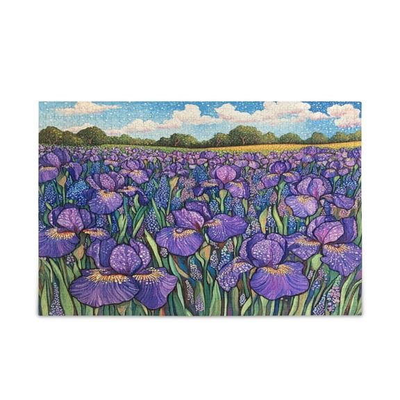 WOBOGO Iris Bush Puzzle Challenge 1000 Piece Jigsaw Suitable for Game Night Finished Size 29.5 x 19.7in