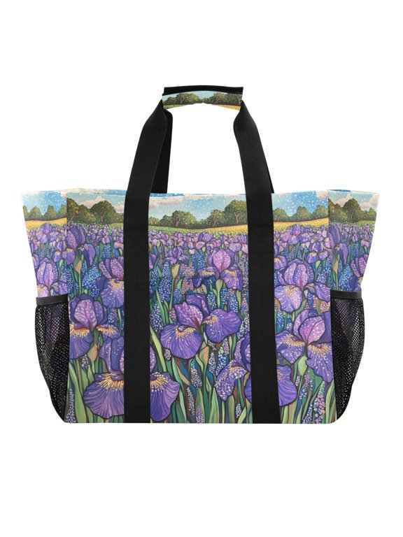 Iris Bush Tote Shopping Bag Reusable Heavy Duty Durable Foldable Washable 15.412.89.8in