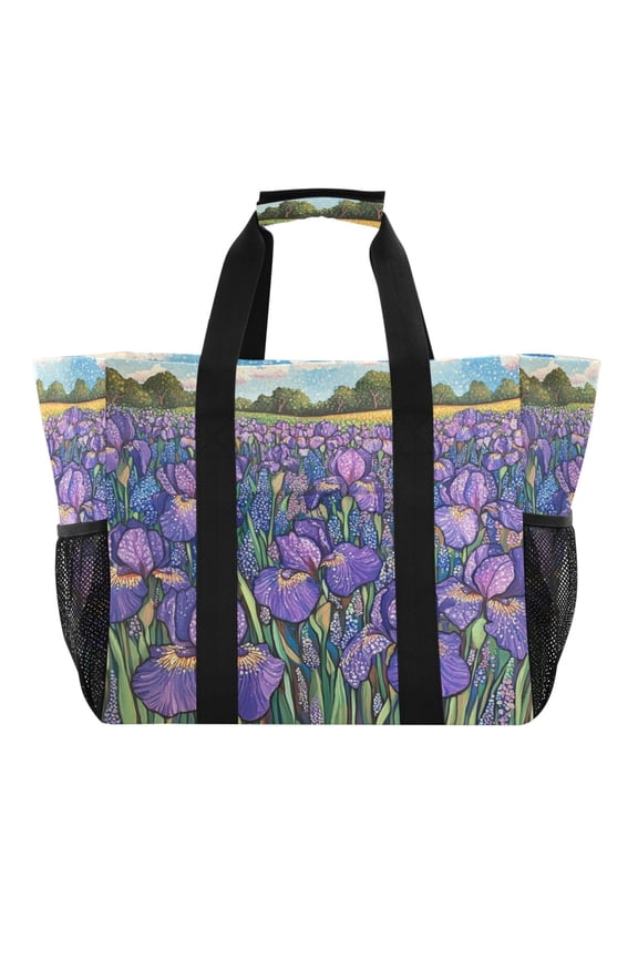 Iris Bush Tote Shopping Bag Reusable Heavy Duty Durable Foldable Washable 15.412.89.8in