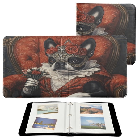 WOBOGO Jazz Pitbull Photo Albums 20 Pages Large Capacity DIY Self-adhesive Page PU Leather Cover for Family Wedding Anniversary Baby Vacation Photos 24×11.8in