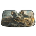 thumbnail image 1 of WOBOGO Justice Puppy Car Windshield Sunshades Autopilot Lightweight Accordion Sun Visor 53×23.5in, 1 of 8