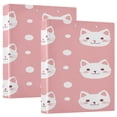thumbnail image 1 of WOBOGO Kawaii Cat Face Pattern File Folders Extra Large Capacity to Hold 200 Sheets of Documents Hard Shell Ring Binder for School Home Office, 1 of 10