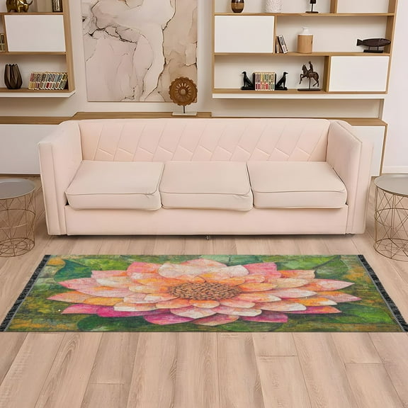 WOBOGO King Flower Bedside Long Rug Delicate and Soft Modern Indoor Area Decor Non Slip Carpet for Bed Room Corridor Entrance Balcony