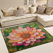 WOBOGO King Flower Carpet Non-Slip Rugs Soft Doormat 63 48in Living Dining Room Bedroom Decorative