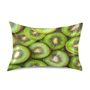 WOBOGO Kiwi Fruit Pattern Satin Pillowcase Soft Smooth Envelope Design Comfortable Bedding Essentials 20 26in