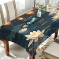 thumbnail image 1 of WOBOGO Kong Ming Lanterns Lotus Pond Square Tablecloth 54×54in Polyester Fabric Tablecloth Washable Dust Resistant Wrinkle Resistant, 1 of 9