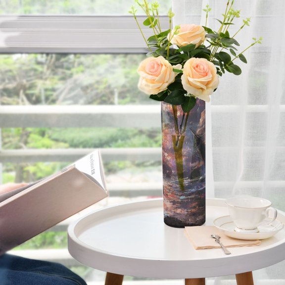 WOBOGO Lass Waiting for The Boat Plastic Vase Home or Wedding Decoration Centerpiece Unbreakable 11.83.9in