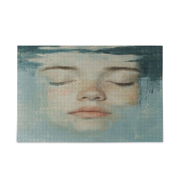 WOBOGO Lass's Face Puzzle Challenge 500 Piece Jigsaw Suitable for Game Night Finished Size 20.5 x 14.9in