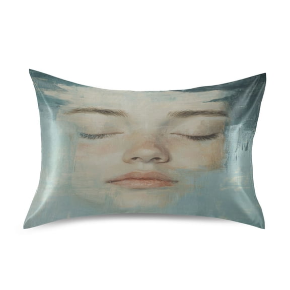 WOBOGO Lass's Face Satin Pillowcase Soft Smooth Envelope Design Comfortable Bedding Essentials 20×26in