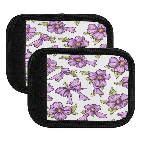 WOBOGO Lavender Flowers Pattern Luggage Handle Wrap 2Pcs Made of Neoprene is Soft and Flexible Suitable for Many Bags Shoulder Pads.