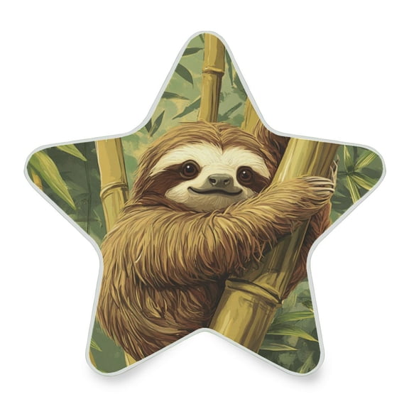 WOBOGO Lazy Sloth LED Star Night Light 0.2 Watt Wall Plug Dusk to Dawn Auto Switch Adjustable Brightness Soft White Light