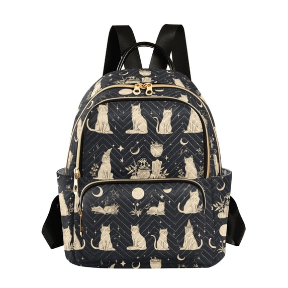 WOBOGO Lazy White Cat Backpack Durable Lightweight Shoulder Bag Built-in Laptop Sleeve and Multiple Utility Compartments