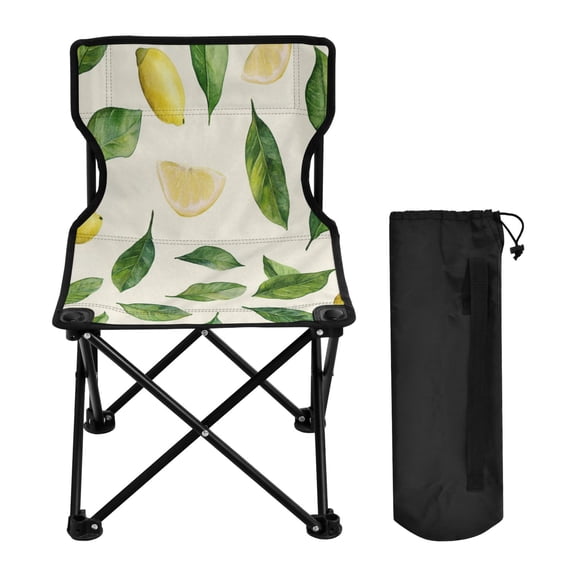 WOBOGO Lemon Leaf Camping Chair Convenient Four Corner Backrest Folding Stool Can Hold Up to 220lbs