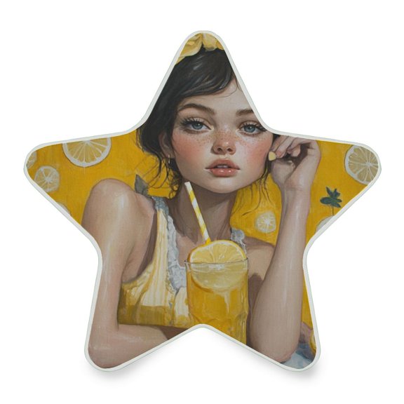 WOBOGO Lemonade Lass LED Star Night Light 0.2 Watt Wall Plug Dusk to Dawn Auto Switch Adjustable Brightness Soft White Light
