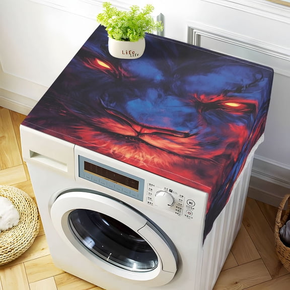 WOBOGO Lion Face with Glowing Eyes Washing Machine Cloth Dryer Refrigerator Top Cover Protective Non-Slip Mat For Kitchen Laundry