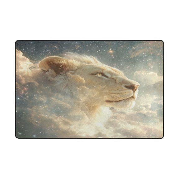 WOBOGO Lion in The Clouds Pattern Carpet Non-Slip Rugs Soft Doormat 72×48in Living Dining Room Bedroom Decorative