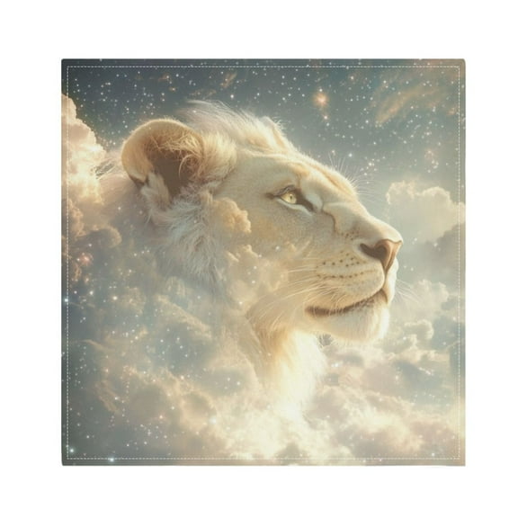 WOBOGO Lion in The Clouds Pattern Cloth Napkins 1 Piece Soft Elegant Touch Durable Absorbent Quick Drying for Elegant Dining