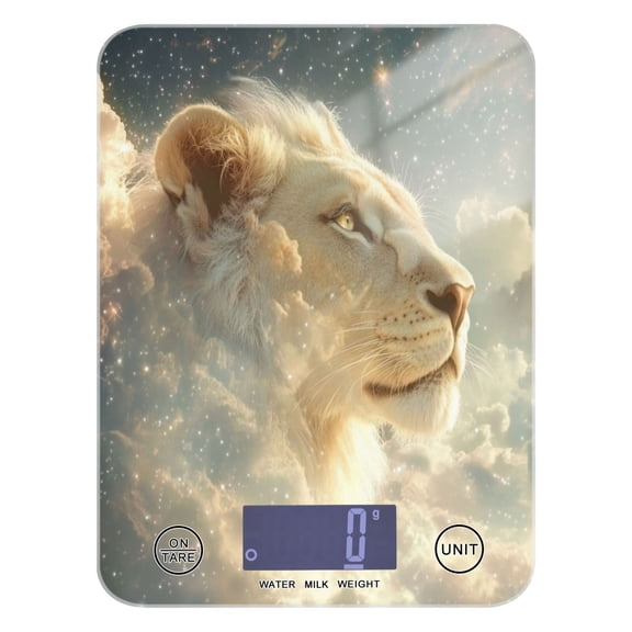 WOBOGO Lion in The Clouds Pattern Kitchen Scale Digital Gram and Ounce Weighing for Cooking Baking Ketogenic Diet Meal Prep