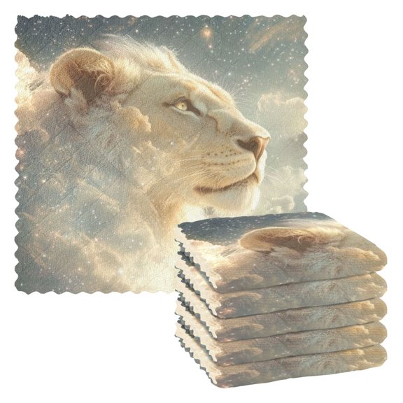 WOBOGO Lion in The Clouds Pattern Kitchen Towels 6pcs Ultra Soft Absorbent Quick Drying Dish Cloths 1111inch