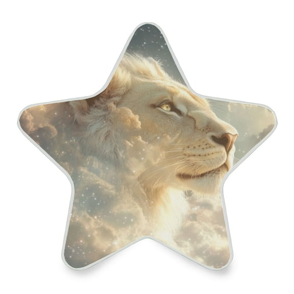 WOBOGO Lion in The Clouds Pattern LED Star Night Light 0.2 Watt Wall Plug Dusk to Dawn Auto Switch Adjustable Brightness Soft White Light