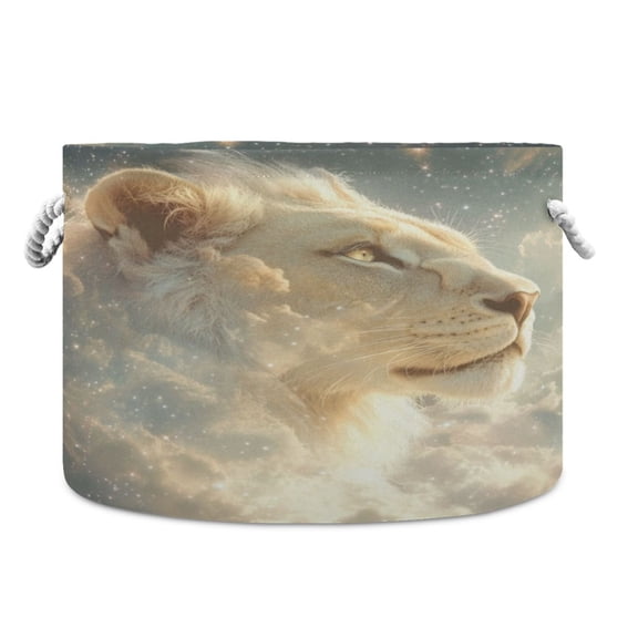 WOBOGO Lion in The Clouds Pattern Toy Storage Basket 2014in Canvas Laundry Hamper for Living Room Kids Room Bathroom Organizer