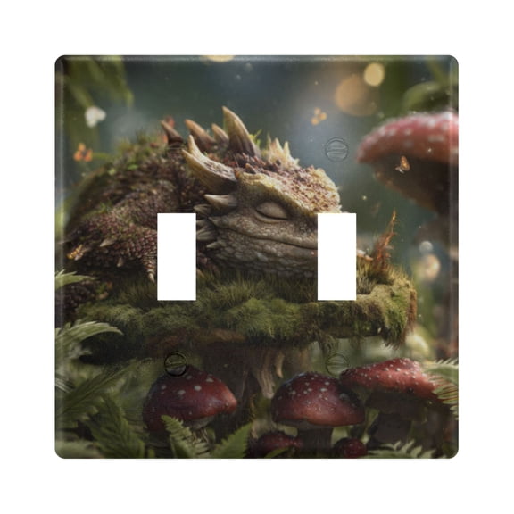 WOBOGO Lizards 2-hole Switch Plates PC Flame Retardant Plastic Material Glossy Finish Smooth Touch 4.56x4.48x0.27in