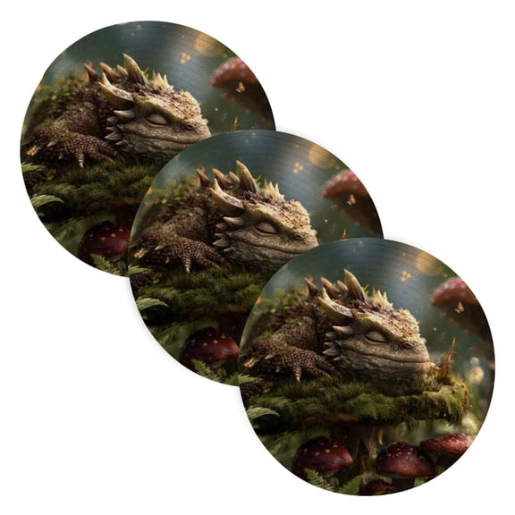 WOBOGO Lizards Coil Placemats 3pcs Resistant Hot Pads Mat for Table Counter Cooking Potholder 15in