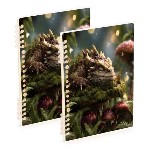 WOBOGO Lizards Notebook College Horizontal Grid Paper Ink Spill Resistant Water Resistant Cover 8.3x5.7x0.4in