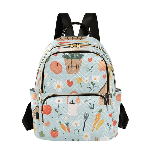 WOBOGO Log Cabin Apple Carrot Pattern Butterfly Backpack Durable Lightweight Shoulder Bag Built-in Laptop Sleeve and Multiple Utility Compartments
