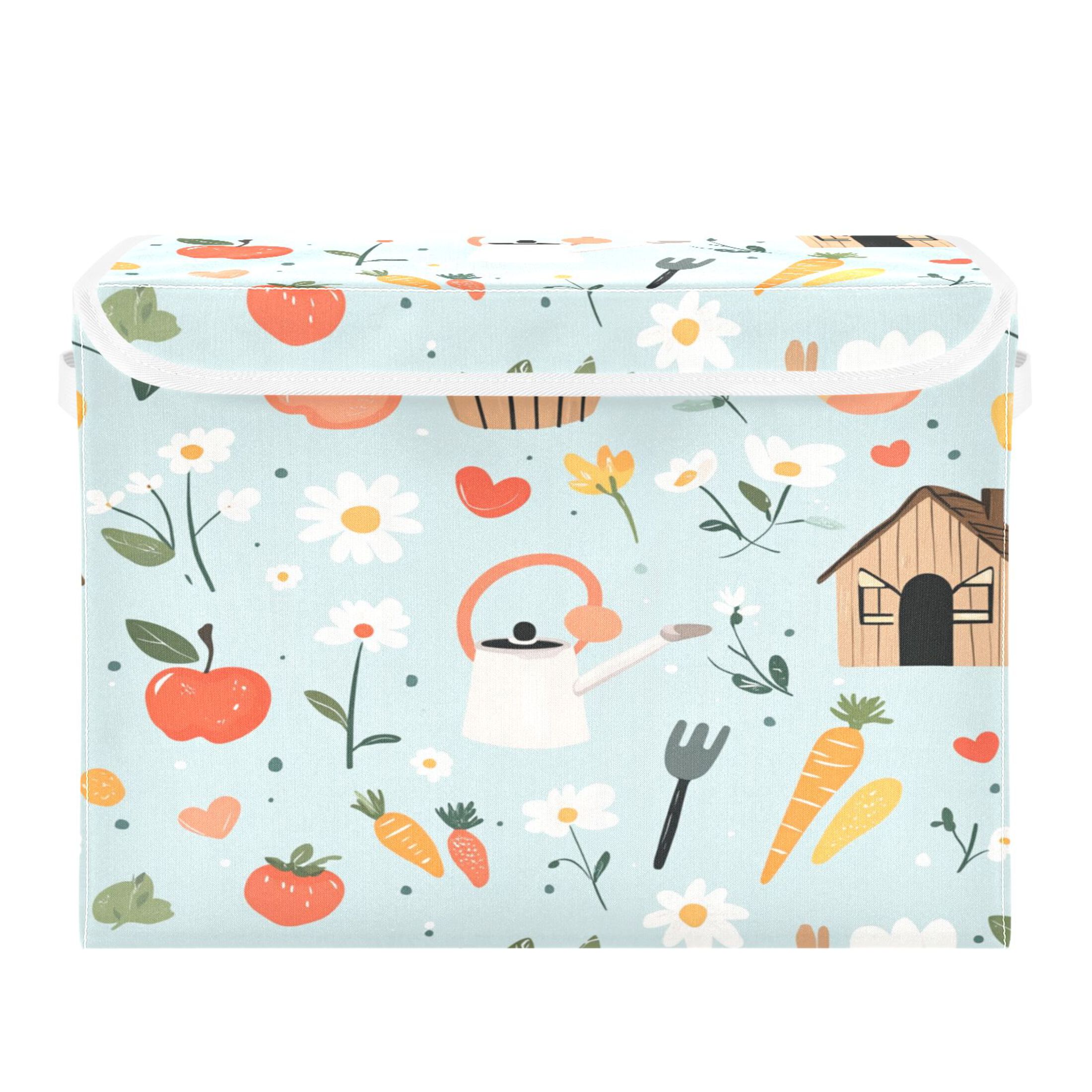 WOBOGO Log Cabin Apple Carrot Pattern Large Collapsible Storage Box ...