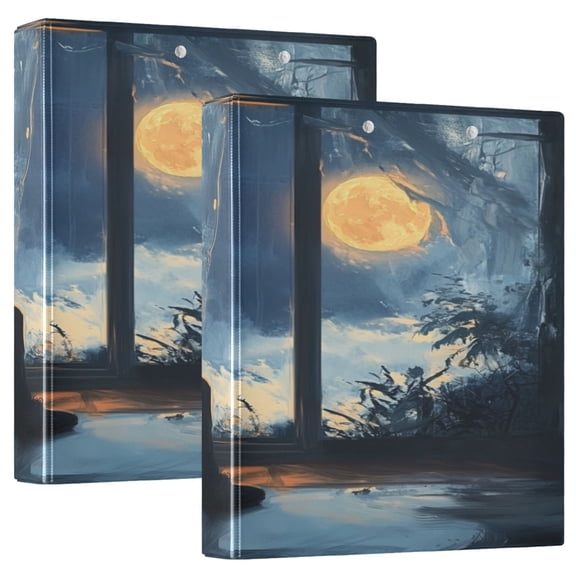 WOBOGO Lonely Back File Folders Extra Large Capacity to Hold 200 Sheets of Documents Hard Shell Ring Binder for School Home Office
