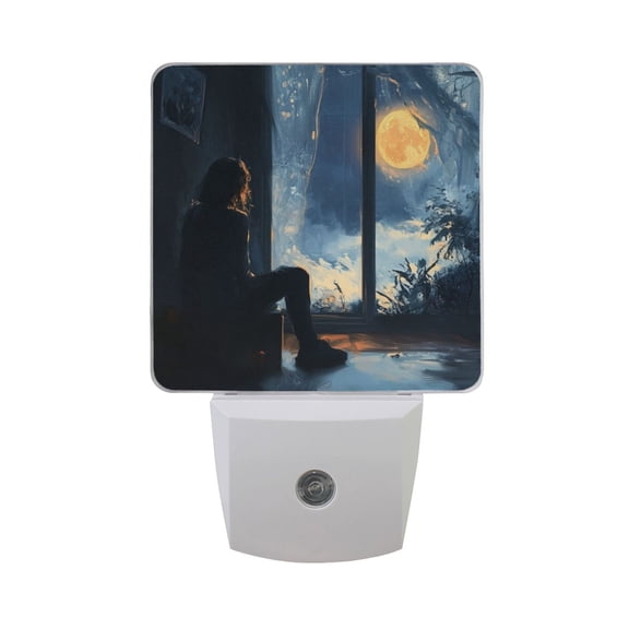 WOBOGO Lonely Back LED Night Light 2 Pcs Set 0.5 Watt Wall Plug in Dusk to Dawn Automatic Switch Soft White Light