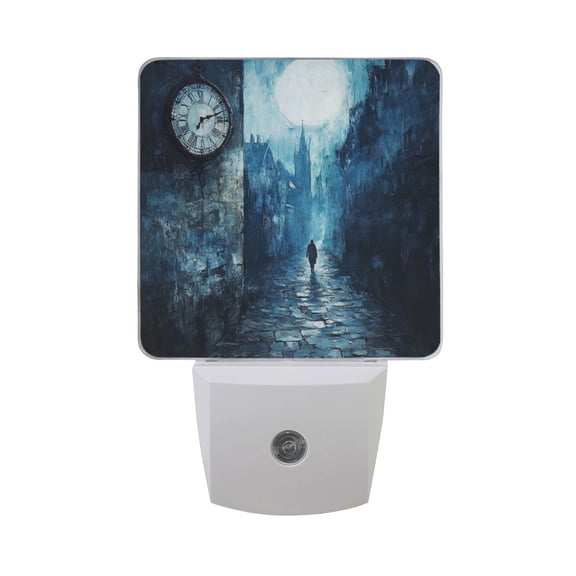 WOBOGO Lonely Back Pattern LED Night Light 2 Pcs Set 0.5 Watt Wall Plug in Dusk to Dawn Automatic Switch Soft White Light