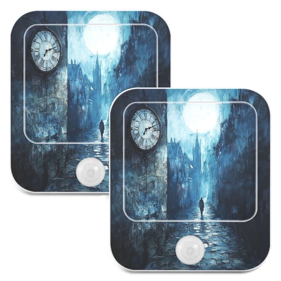 WOBOGO Lonely Back Pattern Night Light Lamp with Smart Sensor Dusk to Dawn Sensor 0.6W Plug-in 2-Pack